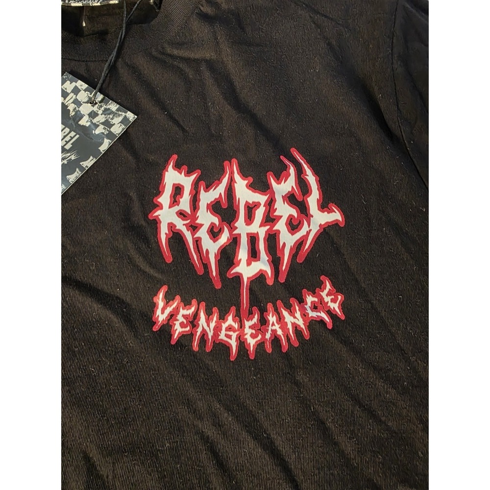New Rebel Vengeance Never Fear The Grim Reaper Skull Streetwear Graphic Tee 2XL - Picture 5 of 6